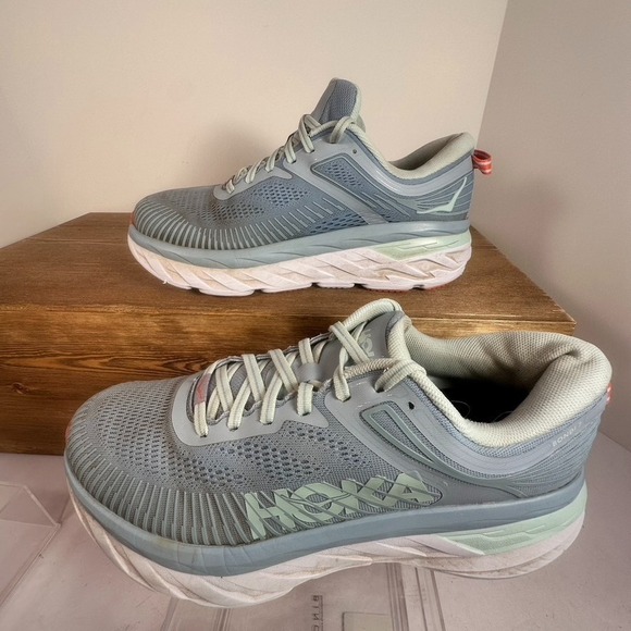 Hoka One One Shoes - Hoka One One Bondi 7 Running Sneaker Women SZ 9.5 Wide Blue Mesh Sporty 1110531
